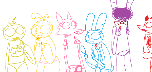 Рисунки АНИМАТРОНИКОВ для срисовки