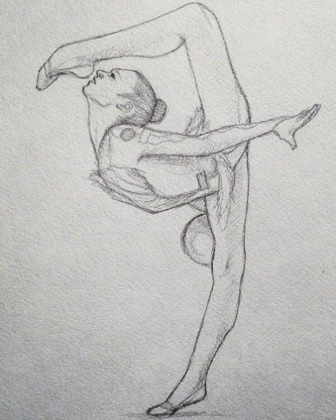 Рисунок гимнастки карандашом