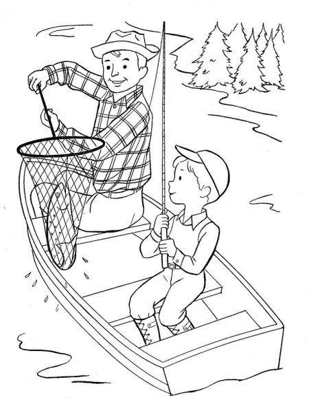 Раскраска рыбалка