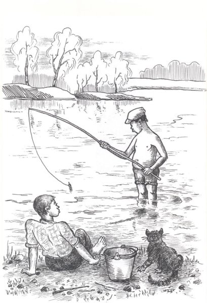 Рыбак в лодке раскраска