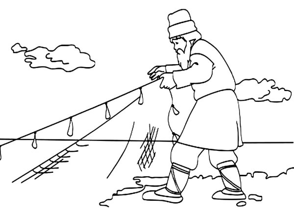 Раскраска рыбалка