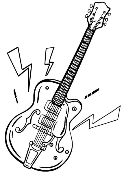 Электрогитара рисунок карандашом