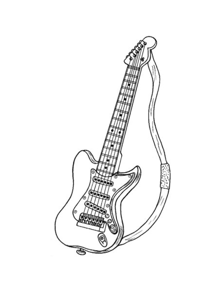 Гитара раскраска