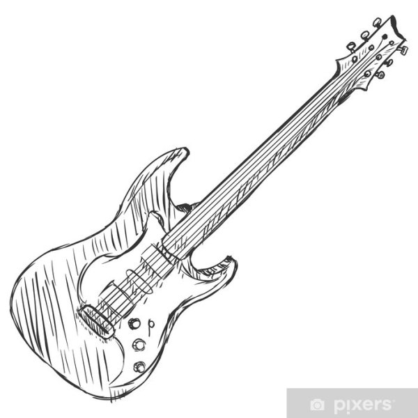 Электрогитара для срисовки