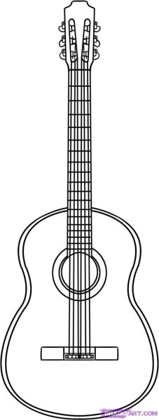 Гитара рисунок карандашом