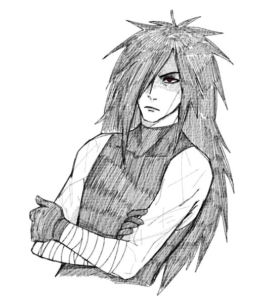 Мадара Учиха срисовать