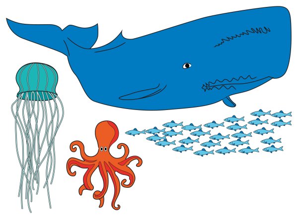 Рисование морские обитатели