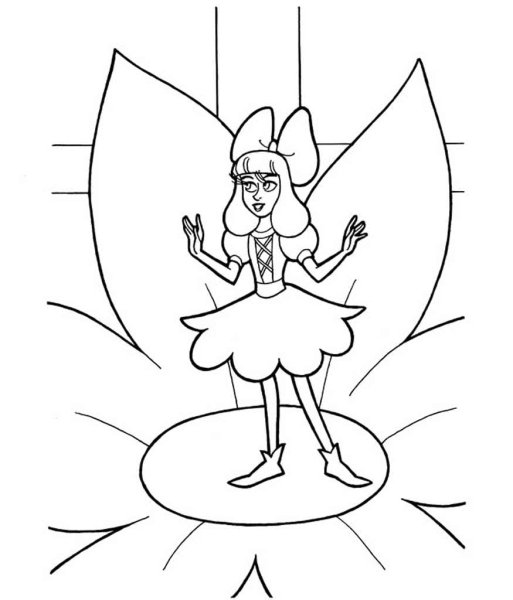 Андерсен Дюймовочка раскраска для детей