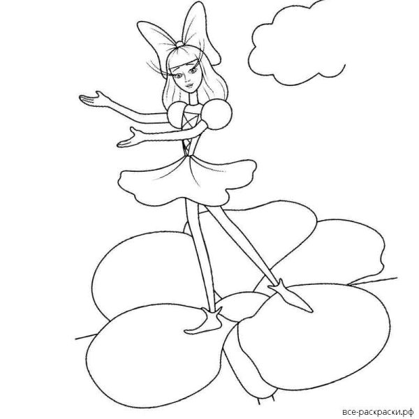 Дюймовочка раскраска