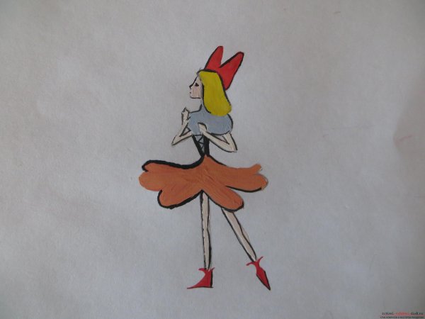 Дюймовочка рисунок карандашом