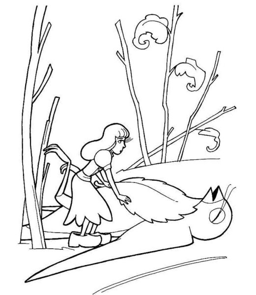 Андерсен Дюймовочка раскраска для детей