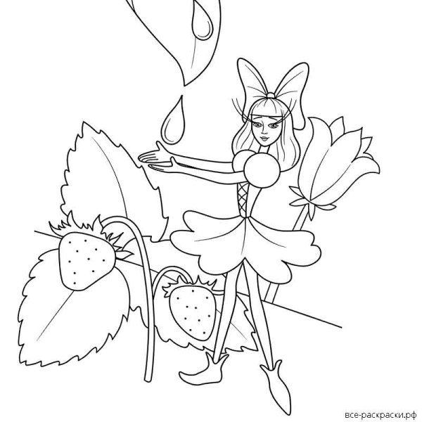 Разукрашка Дюймовочка