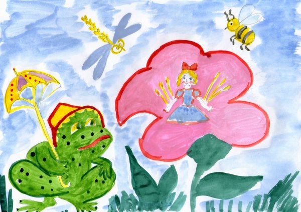Рисунок на тему Дюймовочка