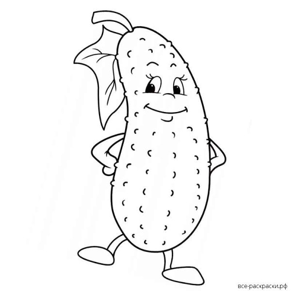Огурец раскраска для детей