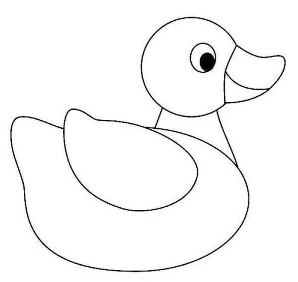 Уточка раскраска для малышей