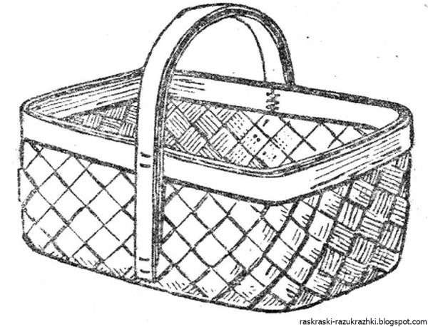 Пасхальная корзинка раскраска