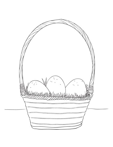 Корзина раскраска для детей