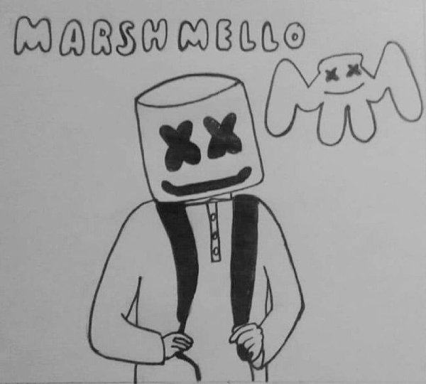 Маршмеллоу диджей для срисовки