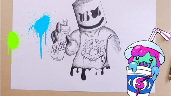 Рисунки для срисовки маршмеллоу