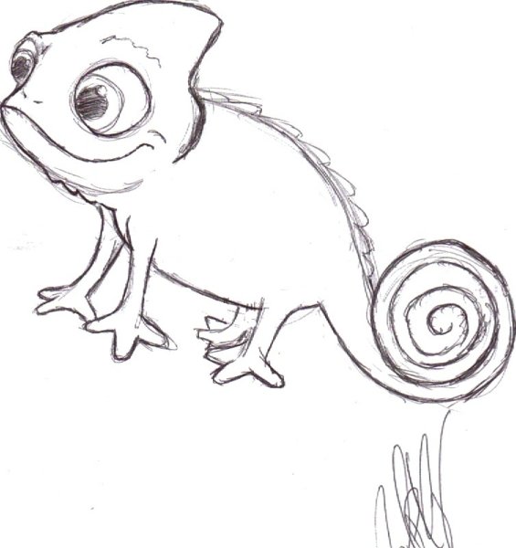 Хамелеон для срисовки