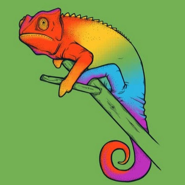 Хамелеон для срисовки