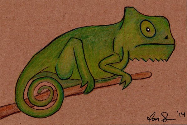 Хамелеон трафарет