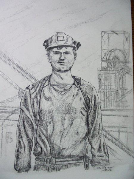 Раскраска Шахтера для детей