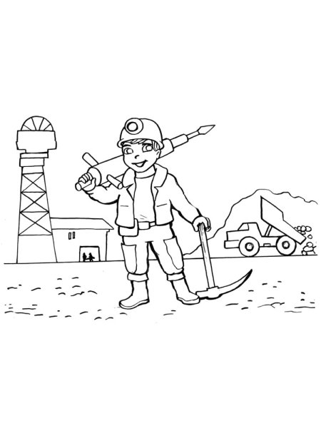 Раскраска Шахтера для детей