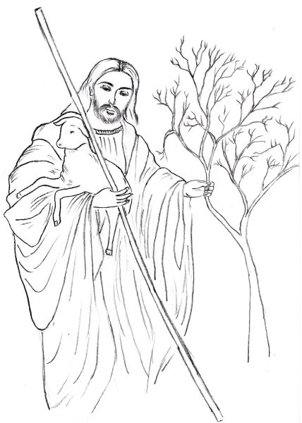 Иисус эскиз