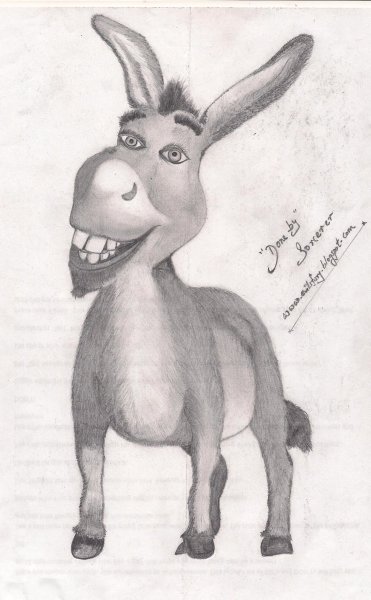 Осел карандашом