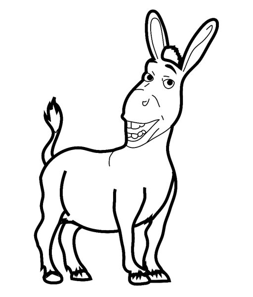 Ослик раскраска