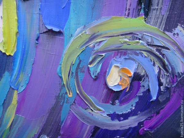 Широкие пастозные мазки мастихином