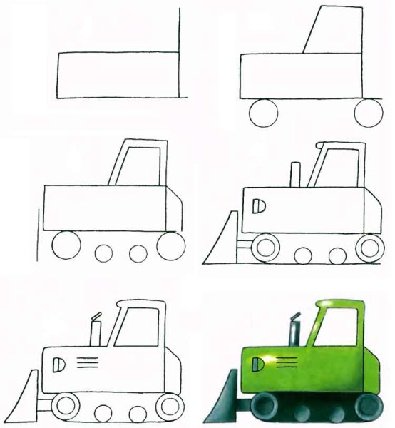 Схема рисования машины для детей
