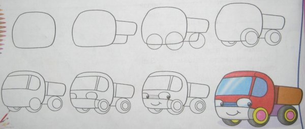 Уроки рисования для детей машинки