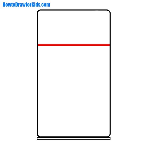 Около холодильника рисунок