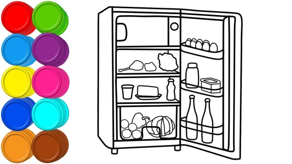 Холодильник раскраска