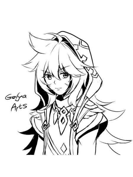 Черно белый Беннет Геншин