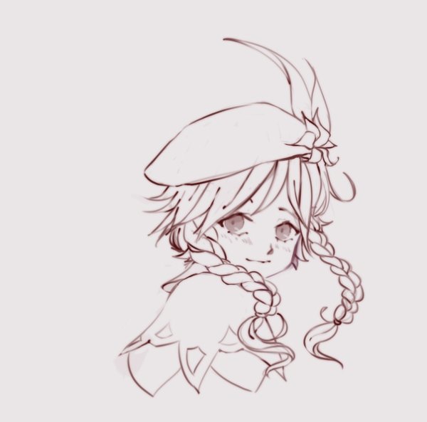 Венти Геншин Импакт черно белый