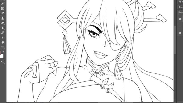 Раскраска Геншин Импакт Бейдоу