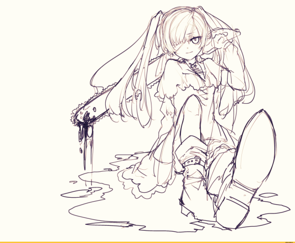 Аниме арт набросок