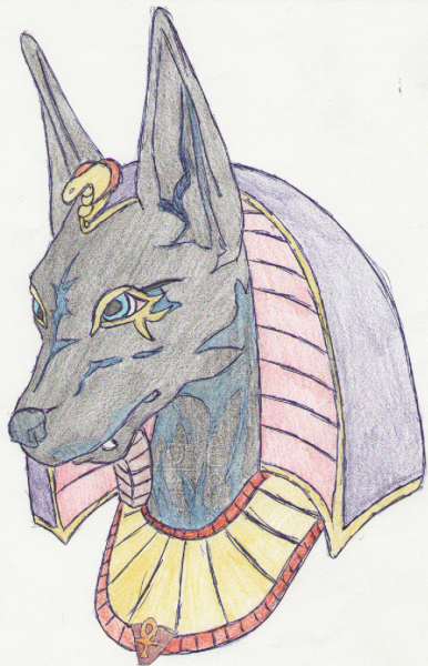 Бога Египта рисунок легкий Анубис