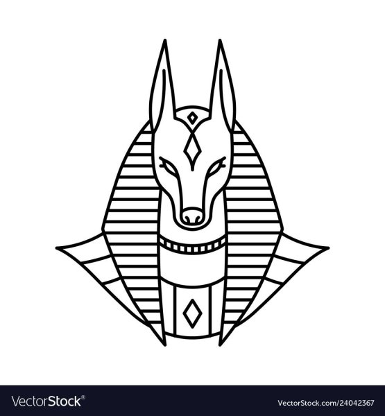 Тату карандашом Анубис