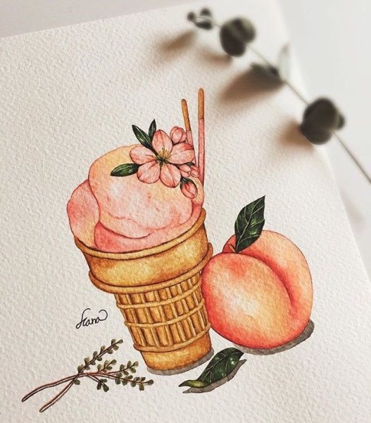 Еда акварелью для начинающих