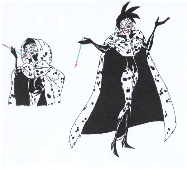 Раскраска Круэлла де Виль