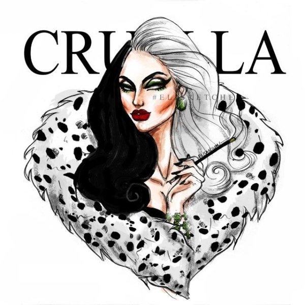 Круэлла акварель