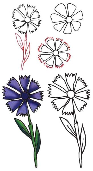 Схема рисования цветов