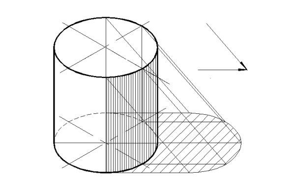 Построение цилиндра в перспективе Начертательная геометрия