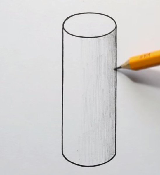 Цилиндр карандашом на бумаге