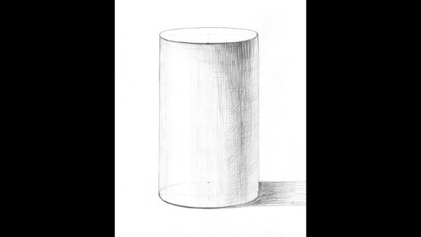 Цилиндр и яблоко карандашом