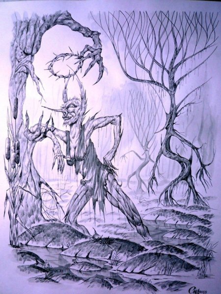 Как нарисовать кикимору поэтапно